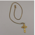 A 14ct gold cross pendant on a 14ct gold chain