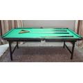 A fold up portable Pool table with Cues and Triangle, perfect in a games room, pub.