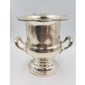 An awesome ornate vintage (1974) silver plated double handle wine cooler/ champagne bucket trophy