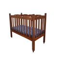 An awesome vintage solid wood drop-side baby`s cot/ crib/ bassinet with a mattress on its origina...