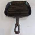 Square cast iron griddle pan - used.