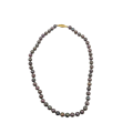 A very unusual metallic black sterling clasp coloured Akoya pearl necklace