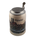 A rare and collectible (500ml) ceramic and pewter BMW Munchen West German beer stein
