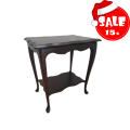 A stylish Queen Anne footed Imbuia two tier occasional table