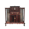 A stunning original Merlin Furniture solid Stinkwood drinks cabinet with two glass glasses cabine...
