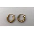 Two pairs of 9ct gold pierced ear ladies loop earrings