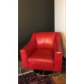 A  stylish, modern and upmarket Red PU leather swivel chair