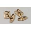 A handsome pair of 9ct gold engraved "A" chain cuff links