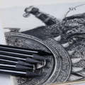 Artecho Premium Black Charcoal 24 Woodless Pencil Set & 50 Page Sketch Pad