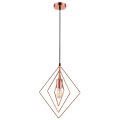 Copper Metal Pendant -1 x 60W/11W ES (Not Included)