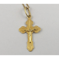 A 14ct gold cross pendant on a 14ct gold chain
