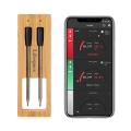 Lifespace Bluetooth Thermometer on Wood Base - Dual Probe