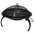 Lifespace Folding Portable Fire Pit Bowl with Braai Grid & Dome