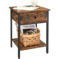 Lifespace Industrial Rustic Wood Side Table with Draw