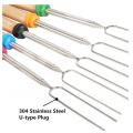 Lifespace Marshmallow Telescopic Roasting Forks (8Pce) with Wooden Handle