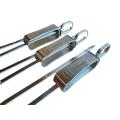 Lifespace Quality Set of 6 Stainless Steel Flat Kebab Skewers with Push Bar