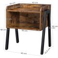 Lifespace Retro Industrial Nightstand Stackable Side Table / Night Stand