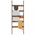Lifespace Rustic Industrial Blanket & Towel Ladder Rail with Hooks