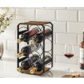 Lifespace Rustic Industrial Countertop Wine Rack - 6-Bottle Wine Holder