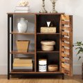 Lifespace Rustic Industrial Multipurpose Storage Cabinet with Shelves