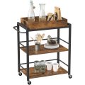Lifespace Rustic Industrial Serving Cart with Wheels & Handle