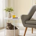 Lifespace White Coffee Side Table with Storage Basket