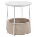 Lifespace White Coffee Side Table with Storage Basket