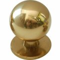 Round chrome plated brass knob 30mm