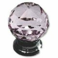 Crystal knob ball type - pink