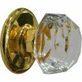 Crystal knob with brass base