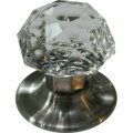 Crystal knob with brushed chrome base