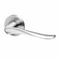 Curved Solid Stainless Steel Handle on Rose