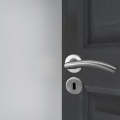Curved Stainless Steel Lever Handle on Rose with 2 Lever Lock