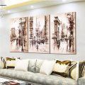 3Pcs Modern City Canvas Print Paintings Wall Hanging Art Pictures Framed Unframed (A) (Unframed)