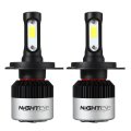 NightEye S2 COB LED Car Headlights 9005 9006 H4 H7 H11 Bulbs Lamps 72W 9000LM 6500K 2Pcs