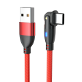 USB A to USB C Cable 3A 180 Rotatable Data Fast Charging 3m Nylon Braided (Red)