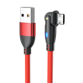 USB A to Micro USB Cable 2.4A 180 Rotatable Data Fast Charging 3m Nylon Braided (Red)