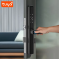 Smart Life Tuya WIFI Waterproof Access Control Fingerprint Keypad Card Door Handle Lock F5 (Black)
