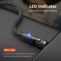 6 in 1 Magnetic Rotatable Cable Data Fast Charging PD100W 1.8m Micro, USB C, IOS Nylon Braided Black