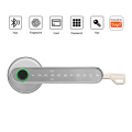 Smart Life Tuya Bluetooth Access Control Fingerprint Keypad Card Door Handle Lock (Silver)