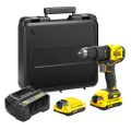 18V STANLEY FATMAX V20 Cordless Brushless Drill Driver with 2 x 1.5Ah Lithium Ion Batteries and K...