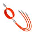 Retractable Fast Charging Cable 1.2m 100W 6A 3-in-1 Durable - Orange