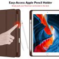 Smart Flip Protective Cover With Pencil Holder for Apple iPad 10.2 inch Case - Chocolate