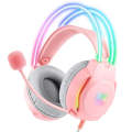 ONIKUMA X26 E-sports Gaming Headset with RGB Lighting Noise Reduction Wired Headphone - Pink