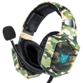 ONIKUMA K8 Wired Stereo Gaming Headphones With Mic LED RGB Lights - Camo Green
