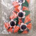 Fabric Flowers with Leaf - Adorable (Orange)