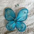 Butterfly Wire, Beads and Glitter (Blue)