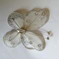 Butterfly Wire, Beads and Glitter (White)