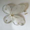 Butterfly Wire, Beads and Glitter (White)