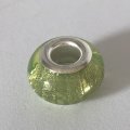 Bead Fitting Pandora Murano-Type Green Metallic